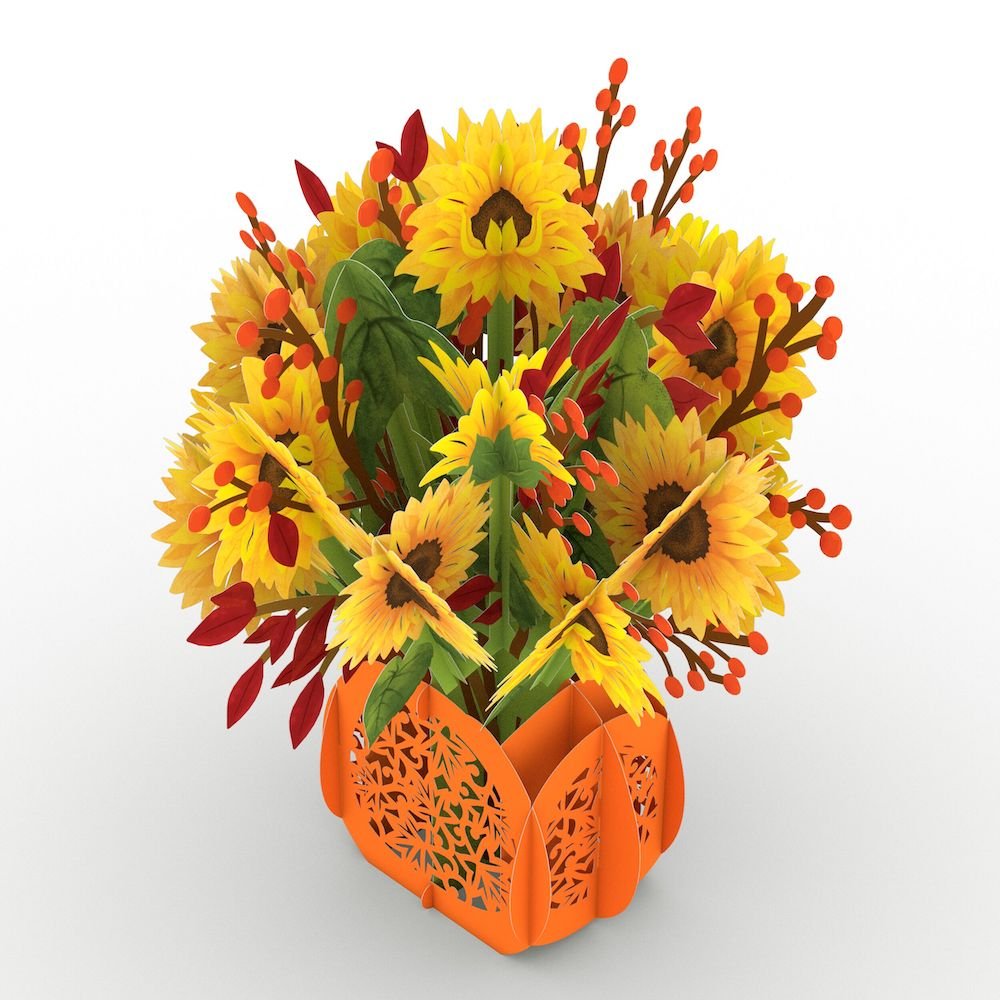 Lovepop - Sonnenblumenstrauß Herbst 3D Pop - Up Bouquet - Onlineshop für außergewöhnliche Grußkarten und Paper Art - Online kaufen