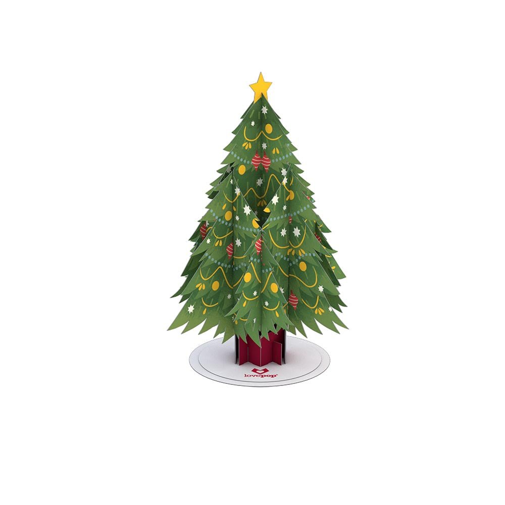 Lovepop - Stickerpop™ Festlicher Weihnachtsbaum 5er - Pack 3D Pop - Up Stickerpop - Onlineshop für außergewöhnliche Grußkarten und Paper Art - Online kaufen