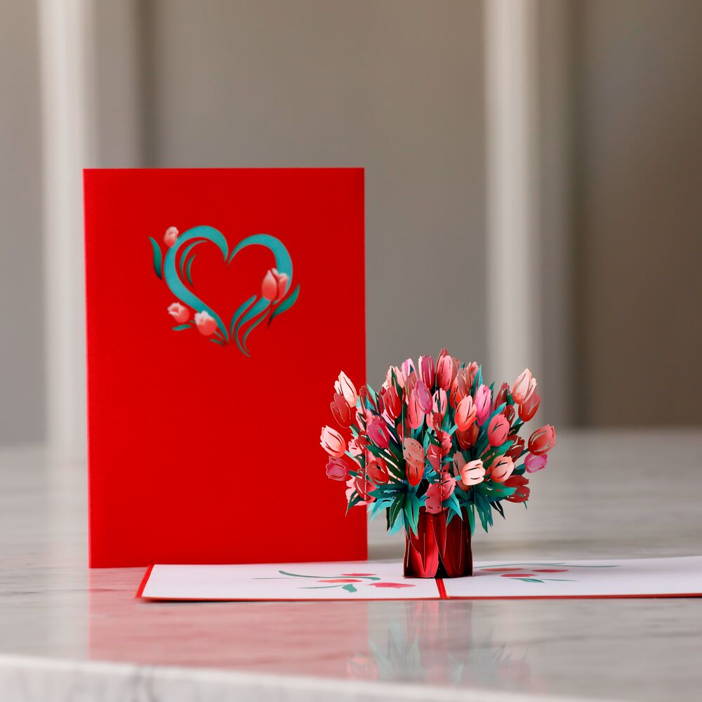 Lovepop - Tulpen der Liebe 3D Pop - Up Karte - Onlineshop für außergewöhnliche Grußkarten und Paper Art - Online kaufen