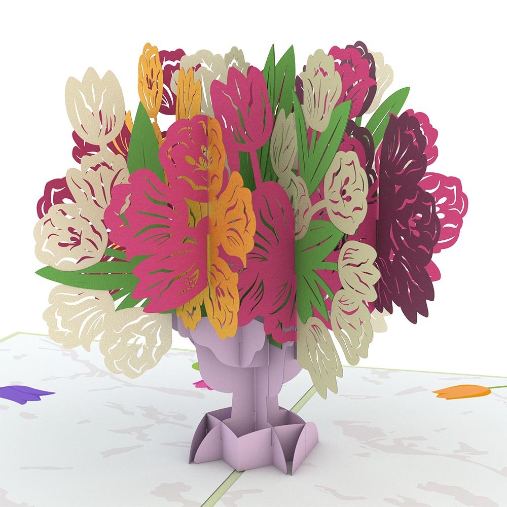 Lovepop - Tulpenarrangement 3D Pop - Up Karte - Onlineshop für außergewöhnliche Grußkarten und Paper Art - Online kaufen