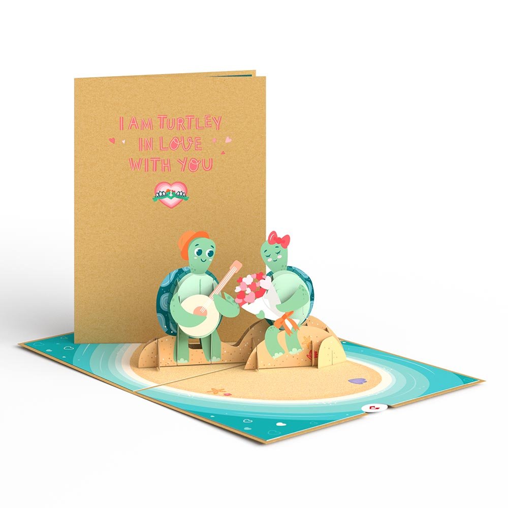 Lovepop - Turtley in Love 3D Pop - Up Karte - Onlineshop für außergewöhnliche Grußkarten und Paper Art - Online kaufen