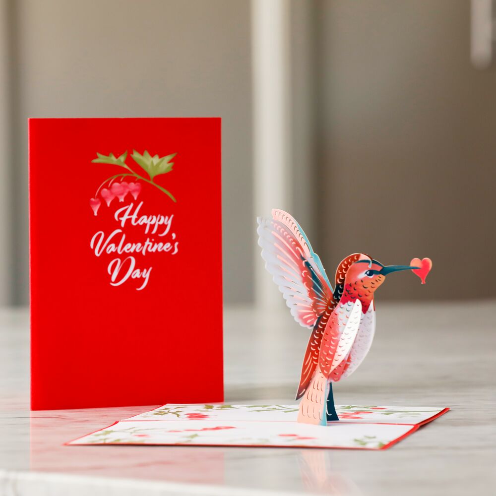 Lovepop - Valentinstag - Kolibri 3D Pop - Up Karte - Onlineshop für außergewöhnliche Grußkarten und Paper Art - Online kaufen