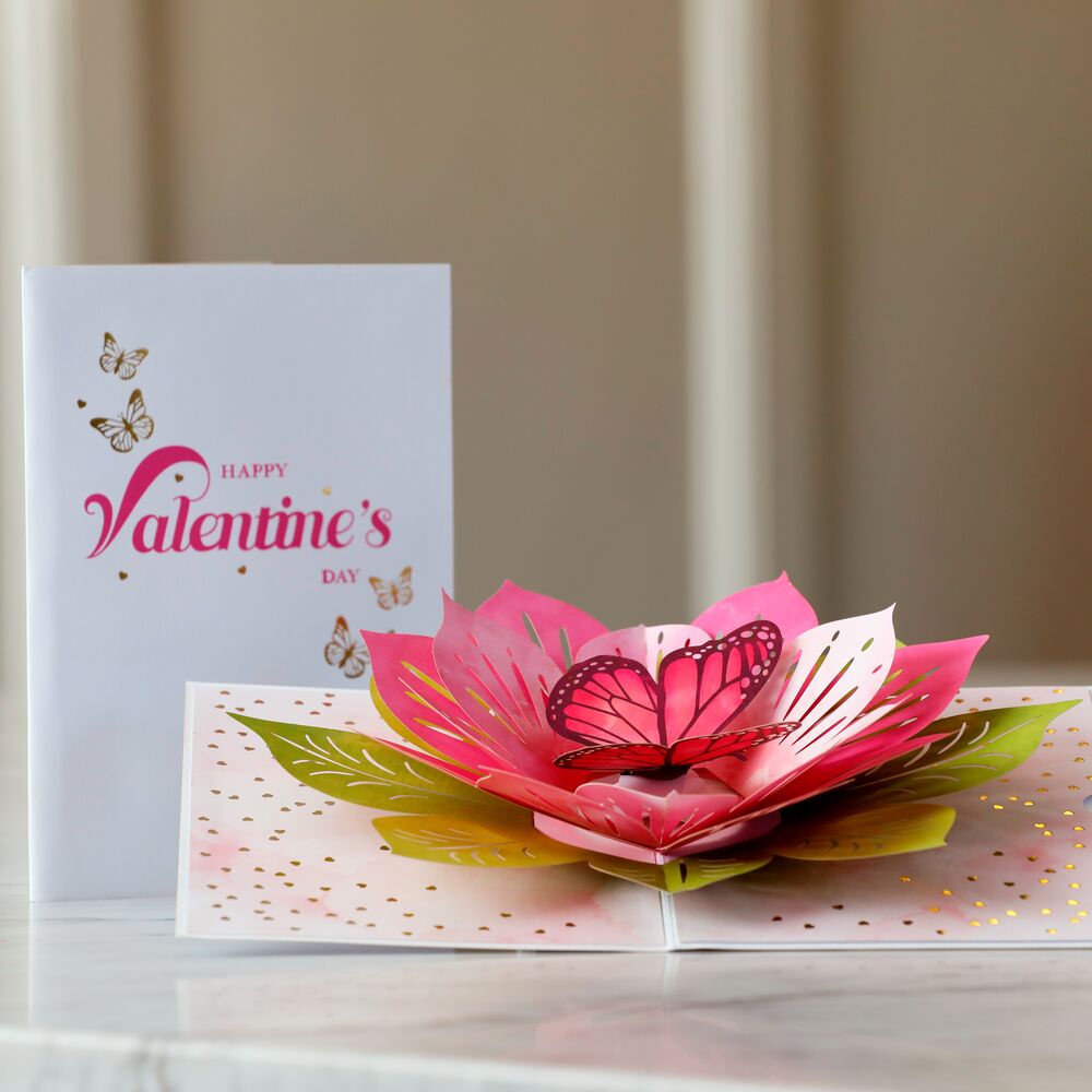 Lovepop - Valentinstag Schmetterling 3D Pop - Up Karte - Onlineshop für außergewöhnliche Grußkarten und Paper Art - Online kaufen