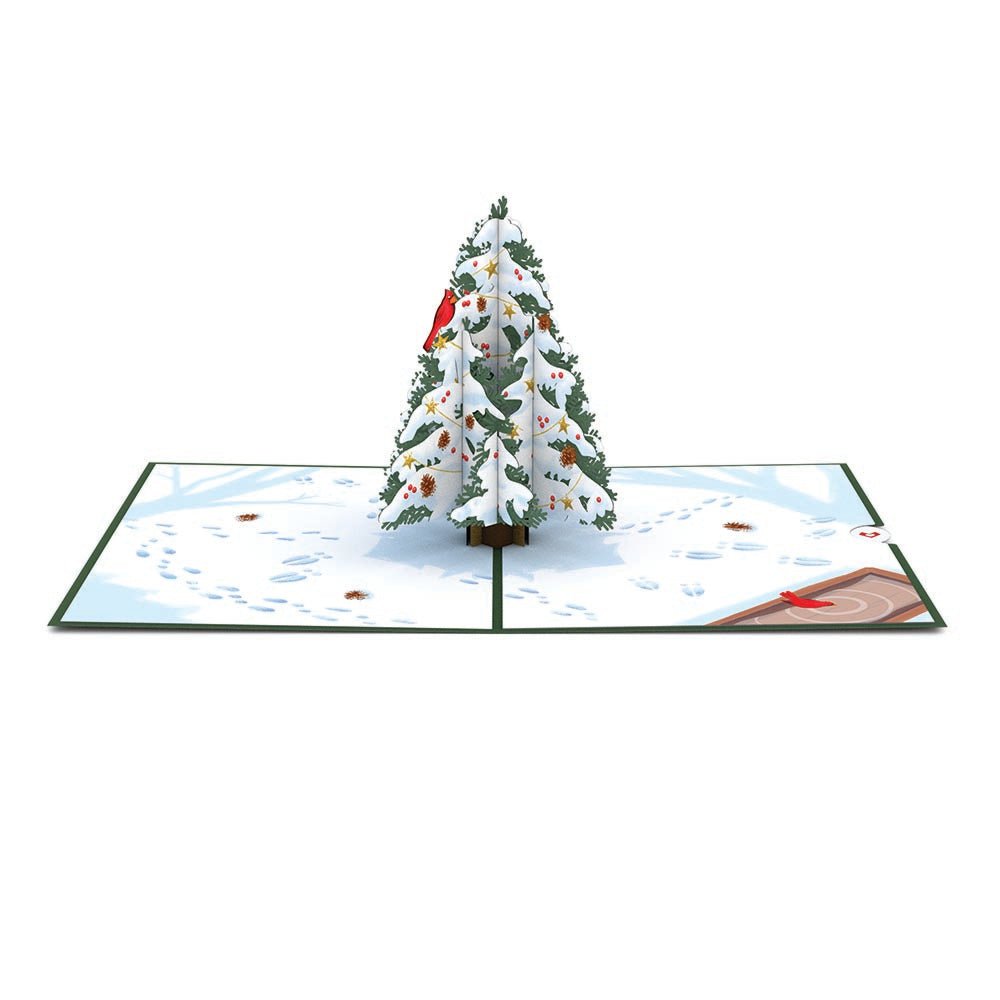 Lovepop - Verschneiter Weihnachtsbaum 3D Pop - Up Karte - Onlineshop für außergewöhnliche Grußkarten und Paper Art - Online kaufen