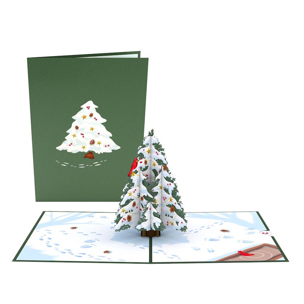 Lovepop - Verschneiter Weihnachtsbaum 3D Pop - Up Karte - Onlineshop für außergewöhnliche Grußkarten und Paper Art - Online kaufen