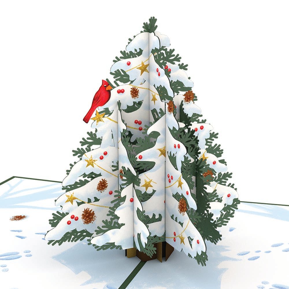 Lovepop - Verschneiter Weihnachtsbaum 3D Pop - Up Karte - Onlineshop für außergewöhnliche Grußkarten und Paper Art - Online kaufen