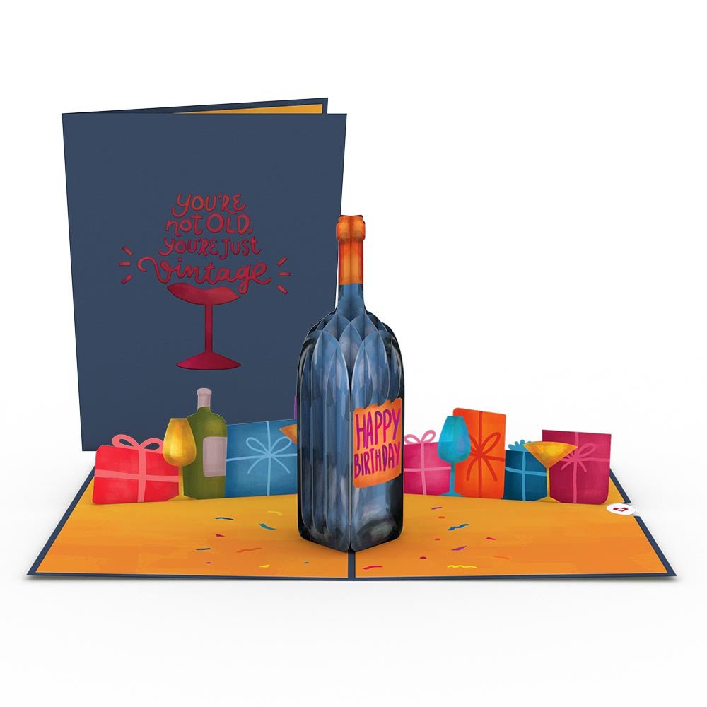 Lovepop - Vintage Wein Geburtstag 3D Pop - Up Karte - Onlineshop für außergewöhnliche Grußkarten und Paper Art - Online kaufen