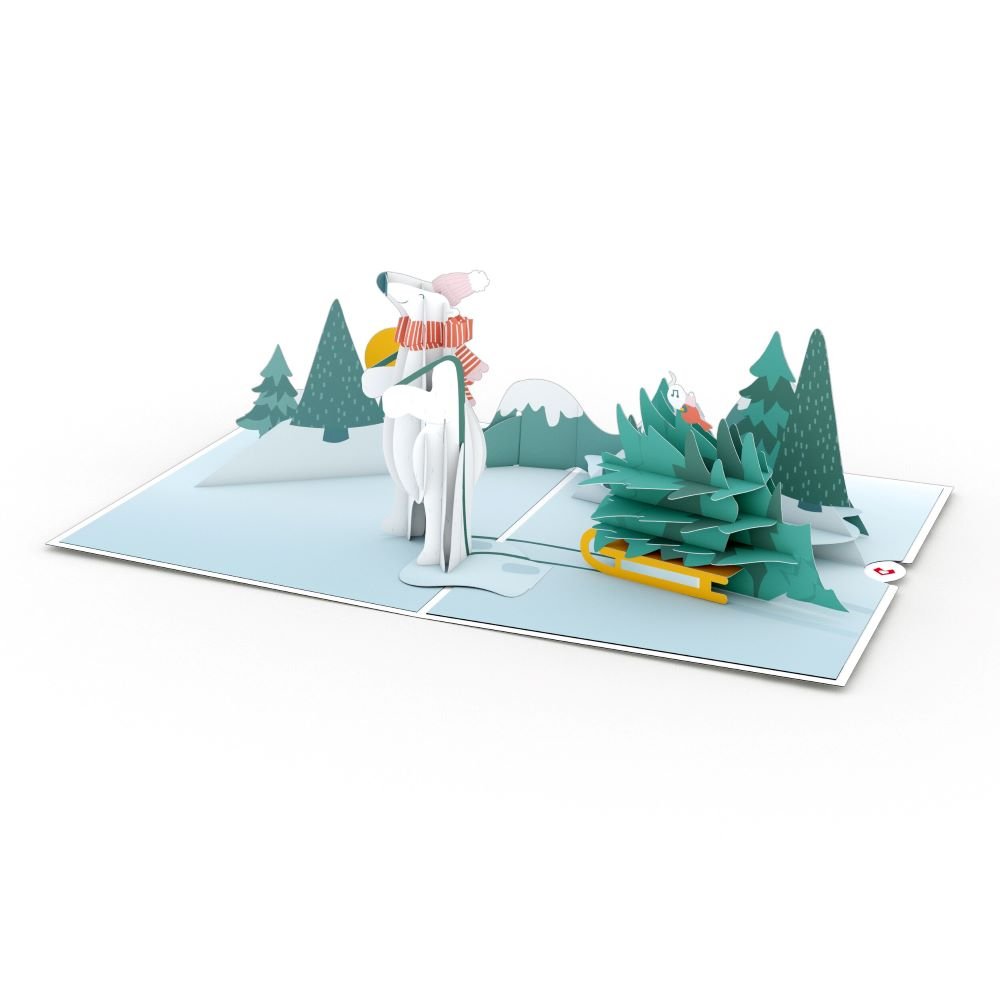 Lovepop - Weihnachten - frohe Bärige 3D Pop - Up Karte - Onlineshop für außergewöhnliche Grußkarten und Paper Art - Online kaufen