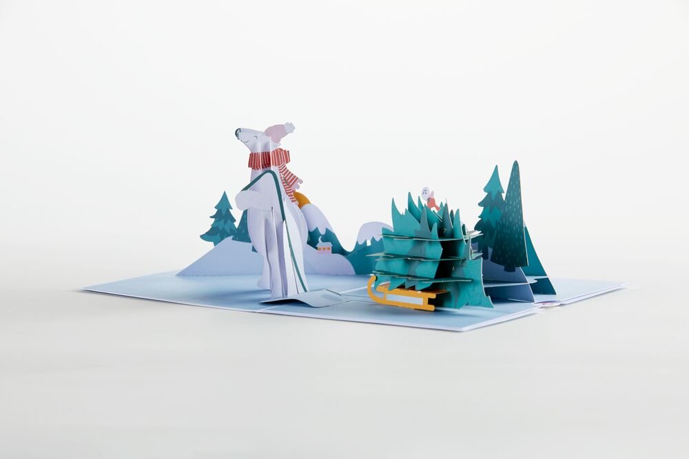 Lovepop - Weihnachten - frohe Bärige 3D Pop - Up Karte - Onlineshop für außergewöhnliche Grußkarten und Paper Art - Online kaufen