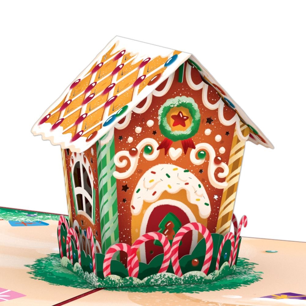 Lovepop - Weihnachtliches Lebkuchenhaus 3D Pop - Up Karte - Onlineshop für außergewöhnliche Grußkarten und Paper Art - Online kaufen