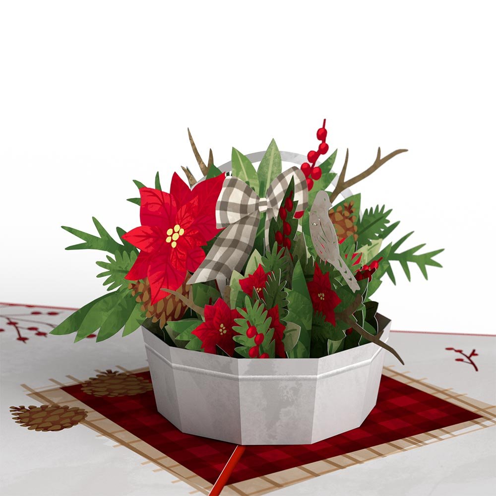 Lovepop - Weihnachts - Blumenkorb 3D Pop - Up Karte - Onlineshop für außergewöhnliche Grußkarten und Paper Art - Online kaufen