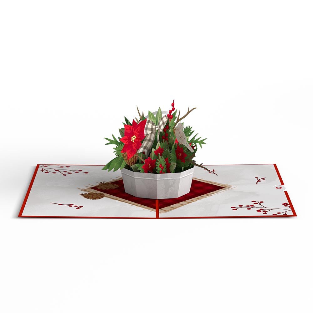 Lovepop - Weihnachts - Blumenkorb 3D Pop - Up Karte - Onlineshop für außergewöhnliche Grußkarten und Paper Art - Online kaufen