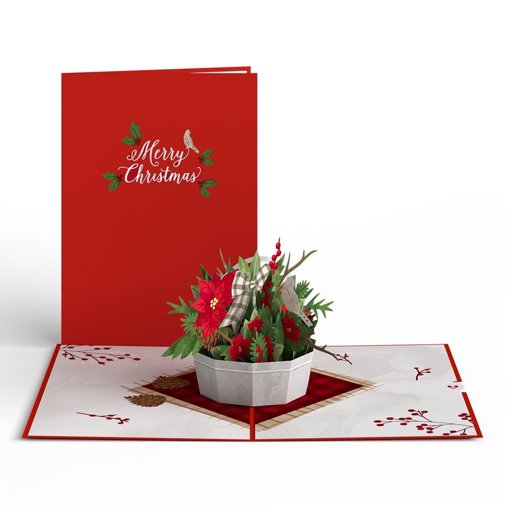 Lovepop - Weihnachts - Blumenkorb 3D Pop - Up Karte - Onlineshop für außergewöhnliche Grußkarten und Paper Art - Online kaufen