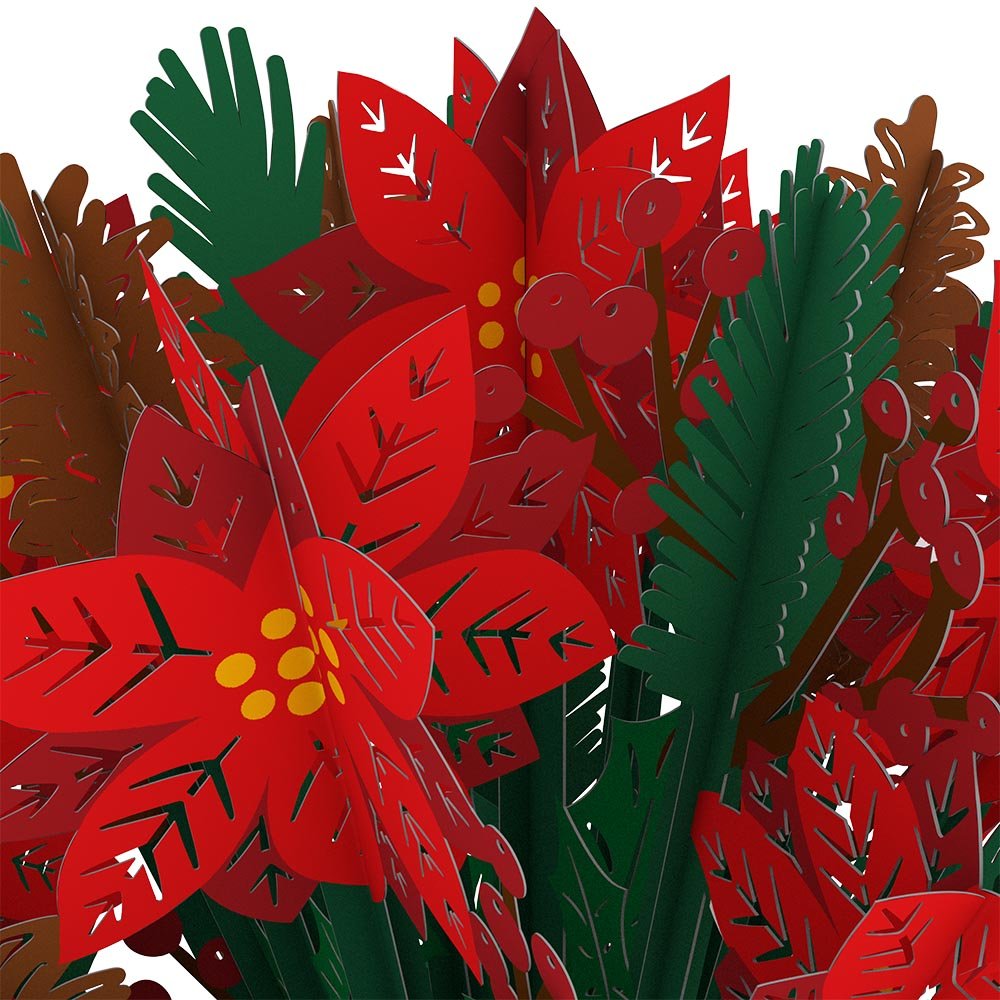 Lovepop - Weihnachts - Blumenstrauß mit Weihnachtssternen 3D Pop - Up Bouquet - Onlineshop für außergewöhnliche Grußkarten und Paper Art - Online kaufen