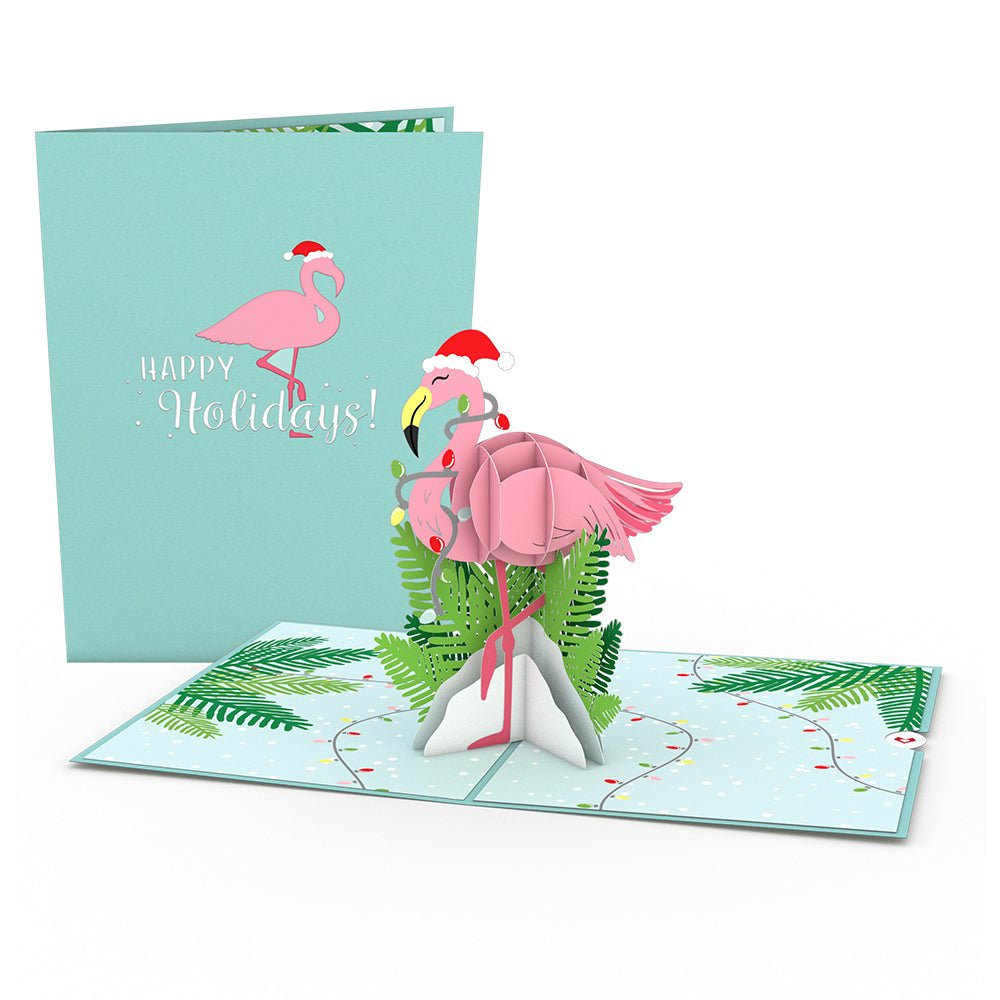 Lovepop - Weihnachts - Flamingo 3D Pop - Up Karte - Onlineshop für außergewöhnliche Grußkarten und Paper Art - Online kaufen