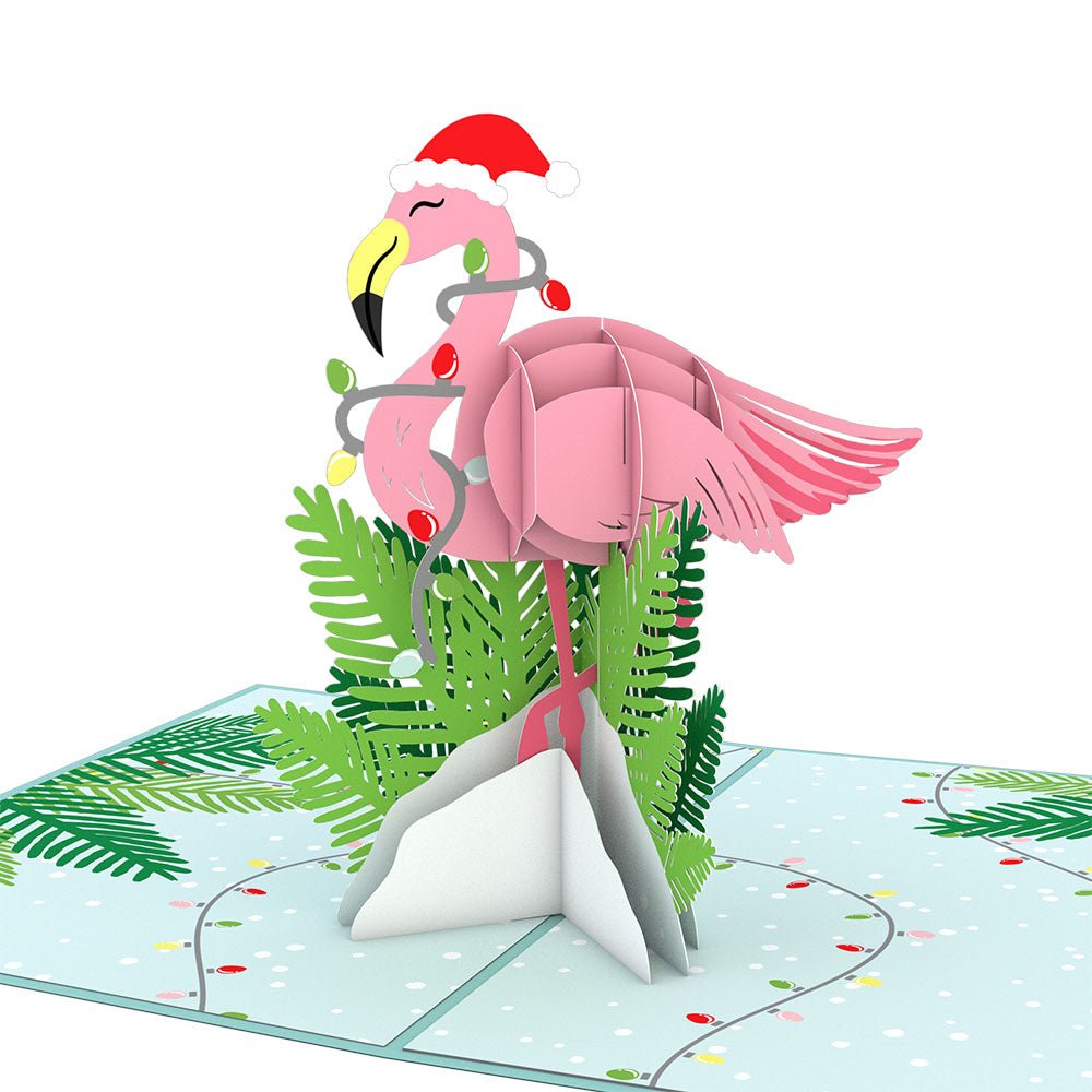 Lovepop - Weihnachts - Flamingo 3D Pop - Up Karte - Onlineshop für außergewöhnliche Grußkarten und Paper Art - Online kaufen