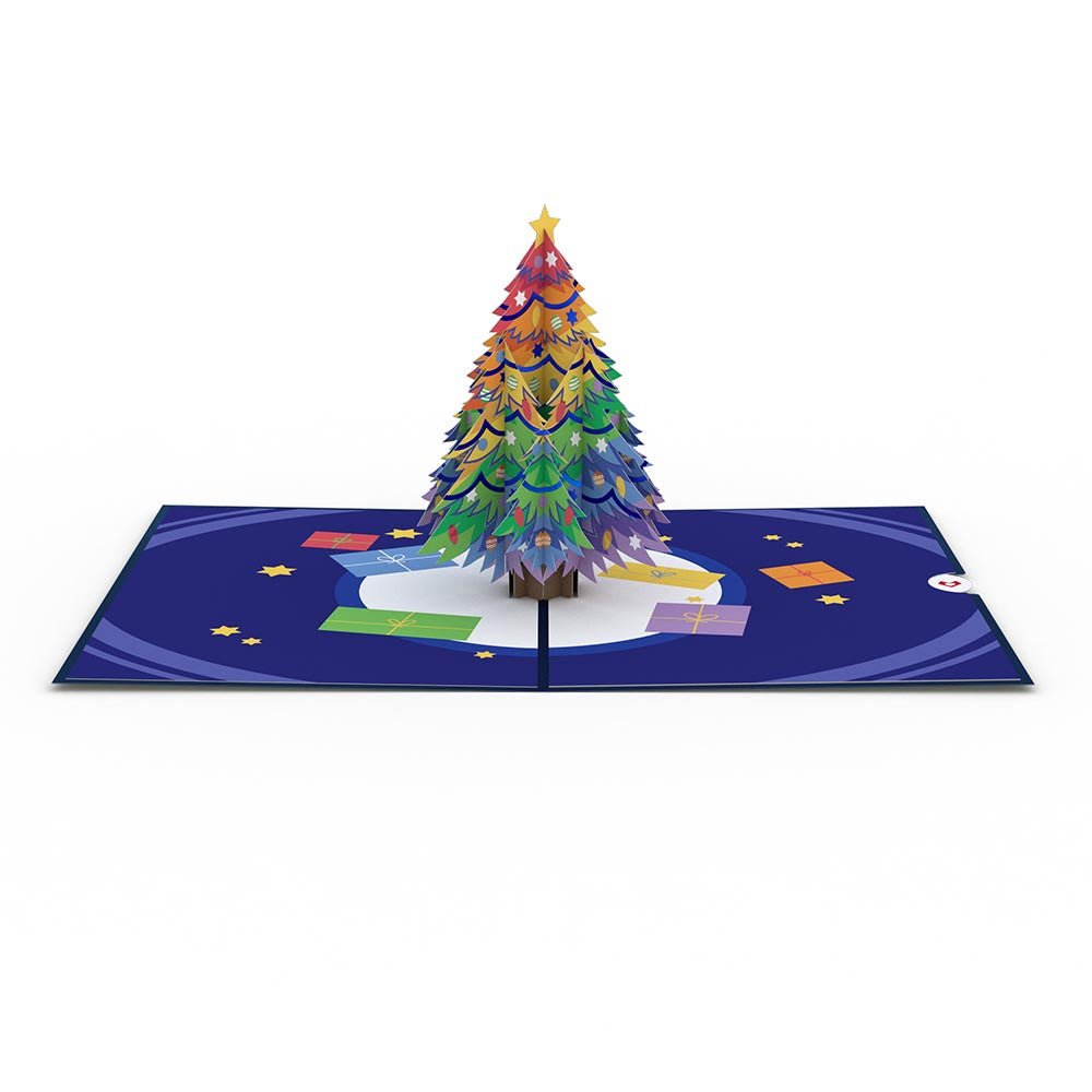 Lovepop - Weihnachts - Regenbogen Weihnachtsbaum 3D Pop - Up Karte - Onlineshop für außergewöhnliche Grußkarten und Paper Art - Online kaufen