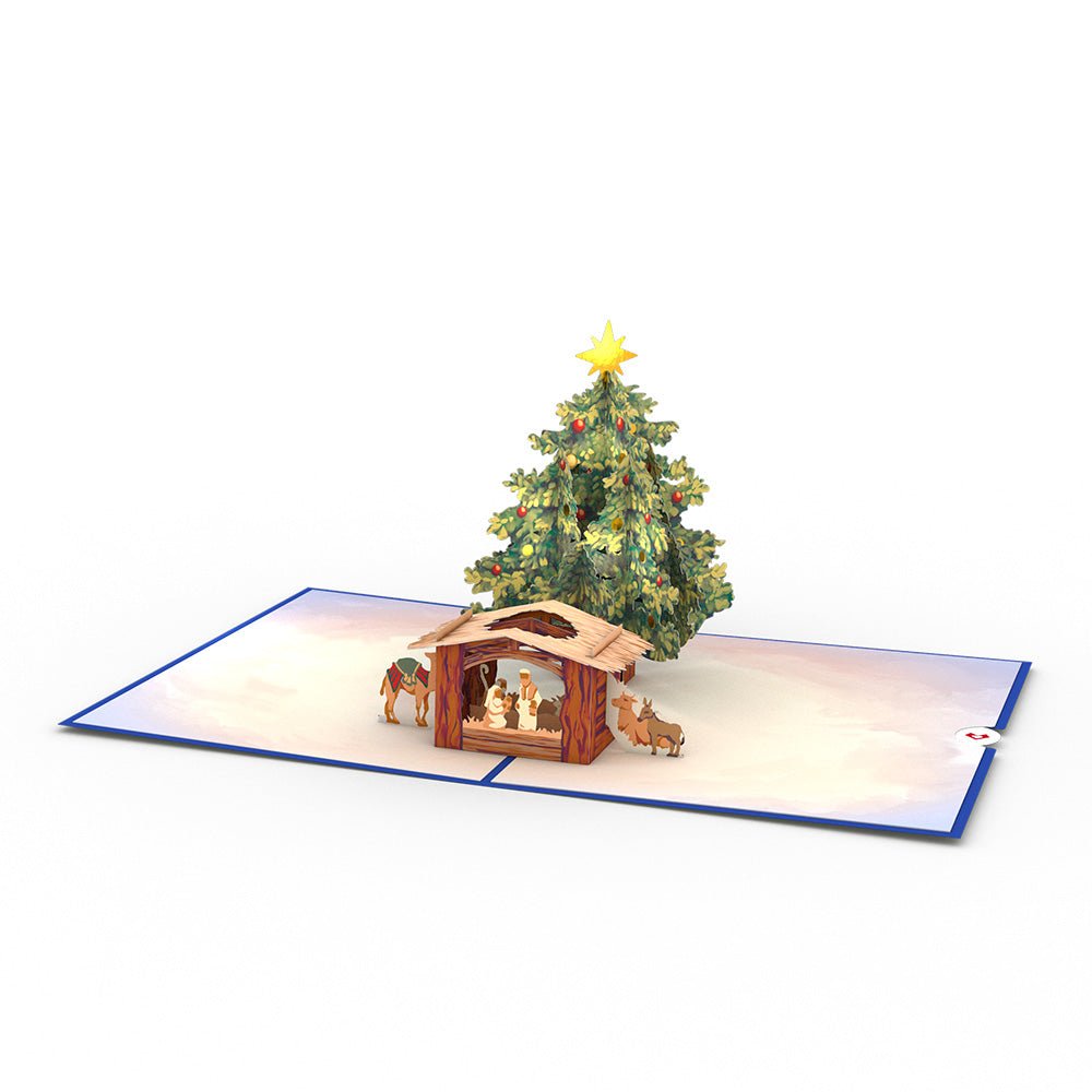 Lovepop - Weihnachtsbaum & Weihnachtskrippe 3D Pop - Up Karte - Onlineshop für außergewöhnliche Grußkarten und Paper Art - Online kaufen