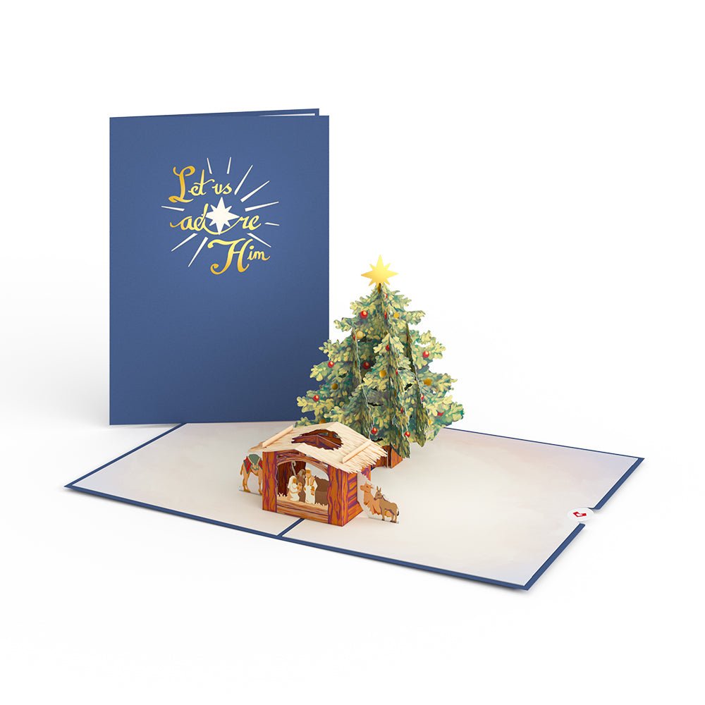 Lovepop - Weihnachtsbaum & Weihnachtskrippe 3D Pop - Up Karte - Onlineshop für außergewöhnliche Grußkarten und Paper Art - Online kaufen