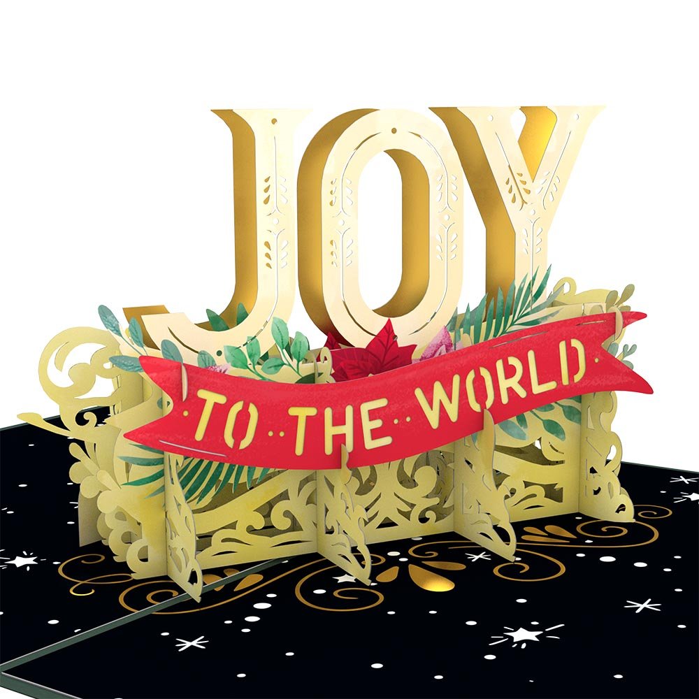 Lovepop - Weihnachtskarte - Joy to the World 3D Pop - Up Karte - Onlineshop für außergewöhnliche Grußkarten und Paper Art - Online kaufen