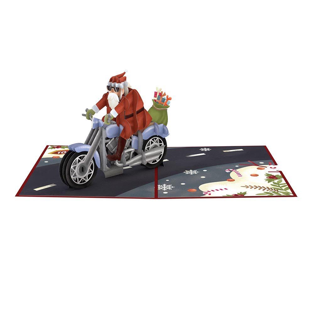 Lovepop - Weihnachtsmann - Biker 3D Pop - Up Karte - Onlineshop für außergewöhnliche Grußkarten und Paper Art - Online kaufen