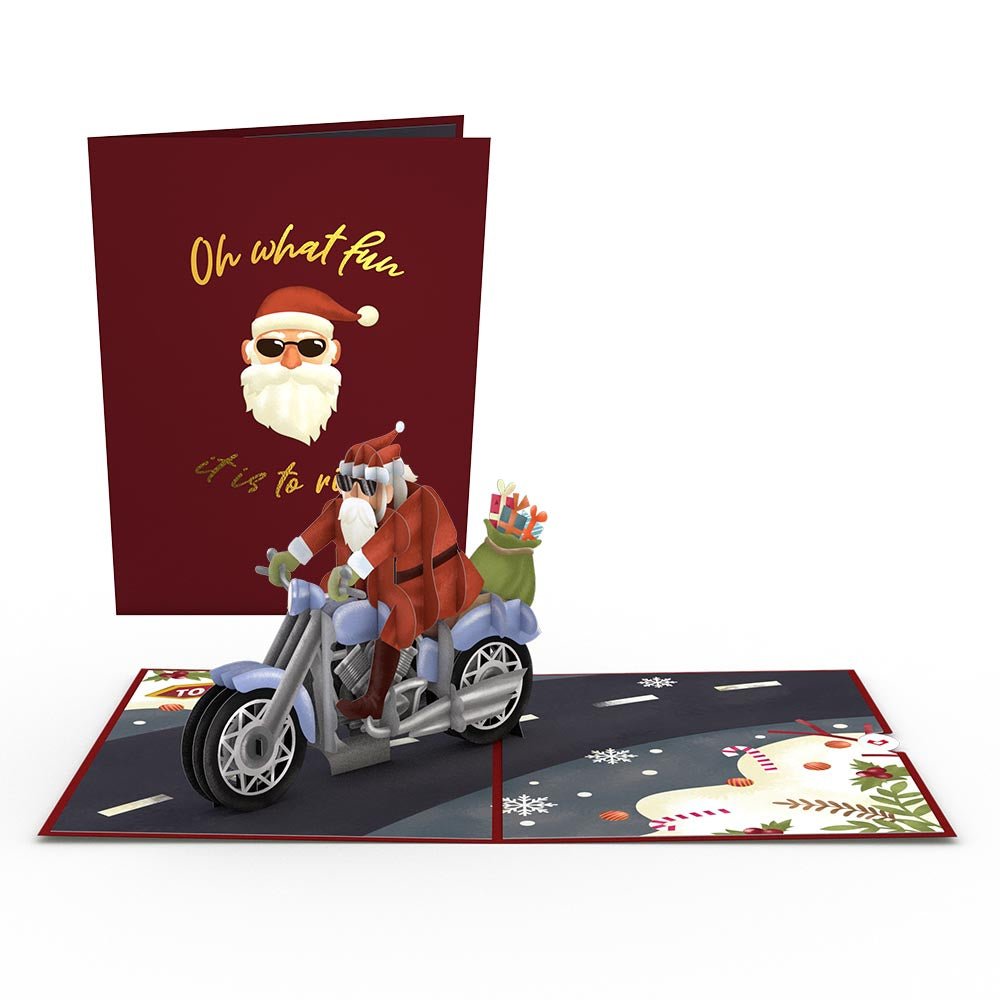 Lovepop - Weihnachtsmann - Biker 3D Pop - Up Karte - Onlineshop für außergewöhnliche Grußkarten und Paper Art - Online kaufen