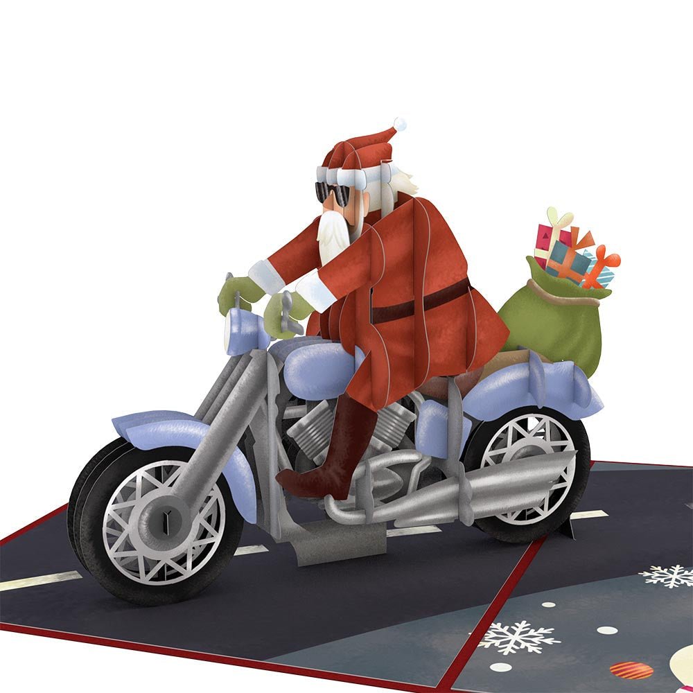 Lovepop - Weihnachtsmann - Biker 3D Pop - Up Karte - Onlineshop für außergewöhnliche Grußkarten und Paper Art - Online kaufen