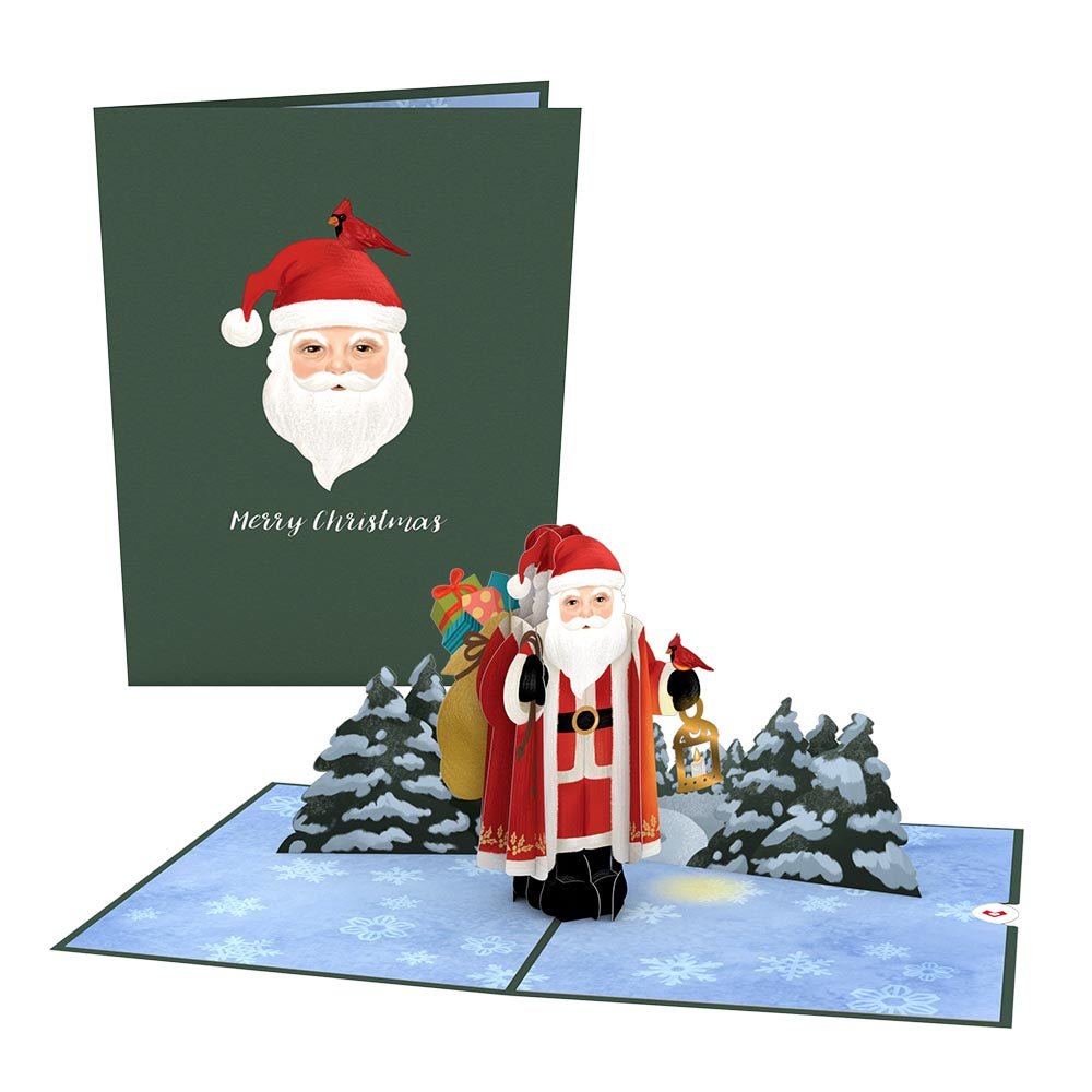 Lovepop - Weihnachtsmann mit Spielzeugsack 3D Pop - Up Karte - Onlineshop für außergewöhnliche Grußkarten und Paper Art - Online kaufen