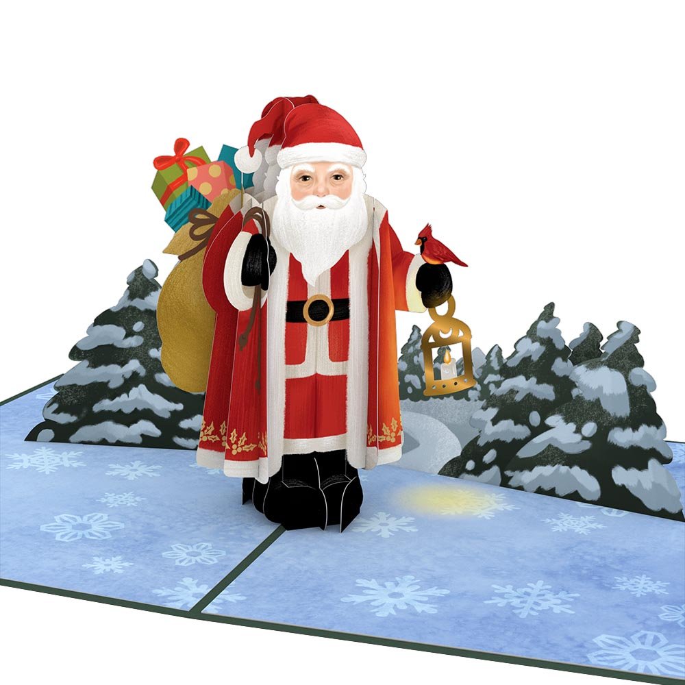 Lovepop - Weihnachtsmann mit Spielzeugsack 3D Pop - Up Karte - Onlineshop für außergewöhnliche Grußkarten und Paper Art - Online kaufen