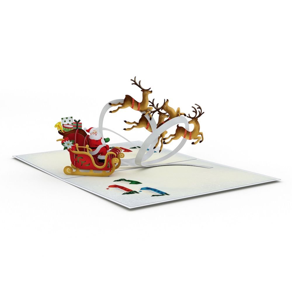 Lovepop - Weihnachtsmannschlitten und Rentier 3D Pop - Up Karte - Onlineshop für außergewöhnliche Grußkarten und Paper Art - Online kaufen