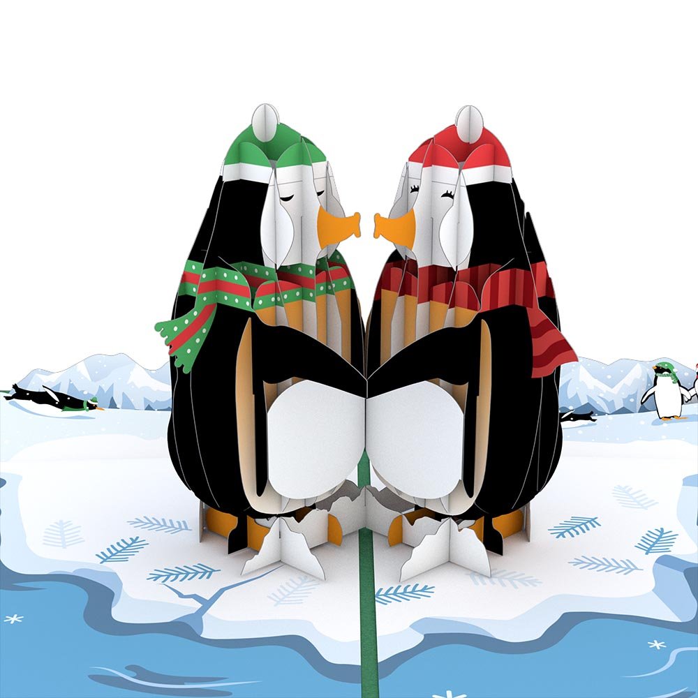 Lovepop - Weihnachtspinguine 3D Pop - Up Karte - Onlineshop für außergewöhnliche Grußkarten und Paper Art - Online kaufen