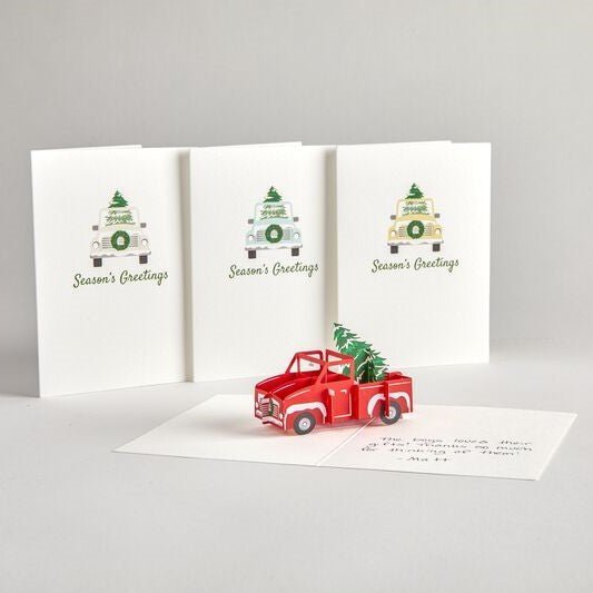 Lovepop - Weihnachtstruck Notizkarten 4er - Pack 3D Pop - Up Kartenpaket - Onlineshop für außergewöhnliche Grußkarten und Paper Art - Online kaufen