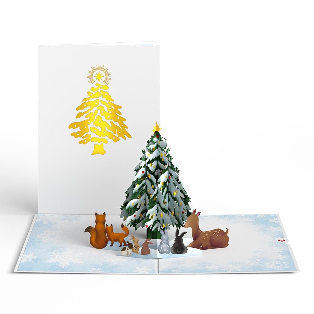 Lovepop - Weiße Weihnachten im Wald 3D Pop - Up Karte - Onlineshop für außergewöhnliche Grußkarten und Paper Art - Online kaufen