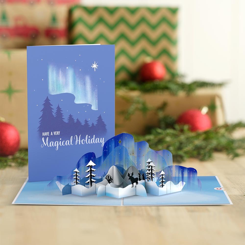 Lovepop - Winter Borealis Szene 3D Pop - Up Karte - Onlineshop für außergewöhnliche Grußkarten und Paper Art - Online kaufen