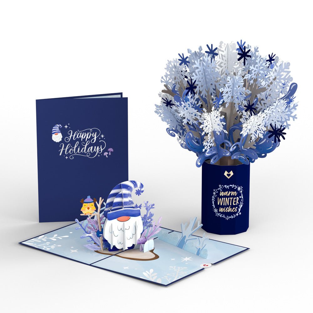 Lovepop - Winterferien Zwerge 3D Pop - Up Karte + Bouquet Set - Onlineshop für außergewöhnliche Grußkarten und Paper Art - Online kaufen