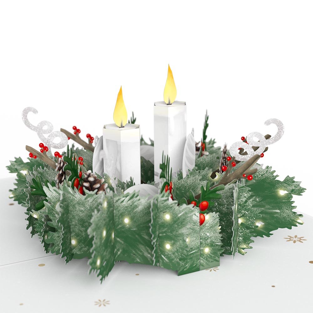 Lovepop - Winterkranz Weihnachtskerze 3D Pop - Up Karte - Onlineshop für außergewöhnliche Grußkarten und Paper Art - Online kaufen