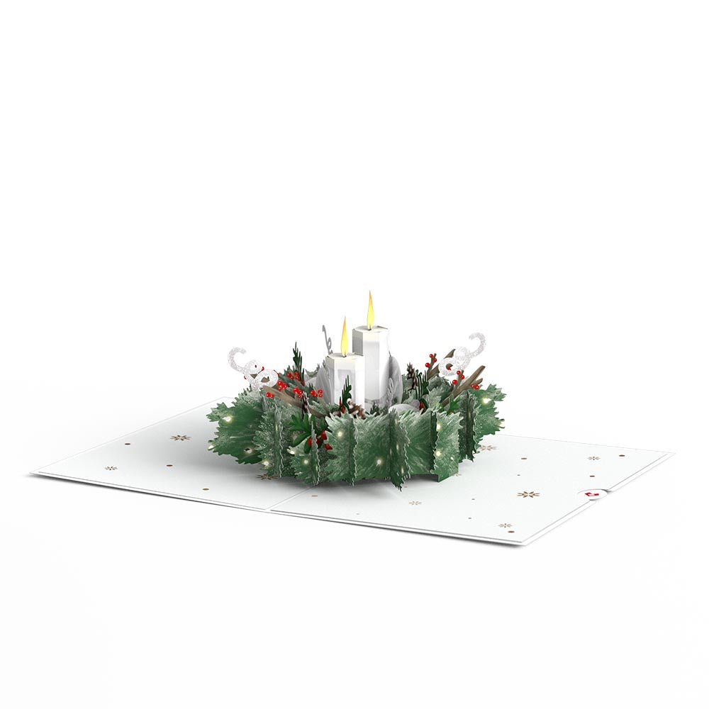 Lovepop - Winterkranz Weihnachtskerze 3D Pop - Up Karte - Onlineshop für außergewöhnliche Grußkarten und Paper Art - Online kaufen