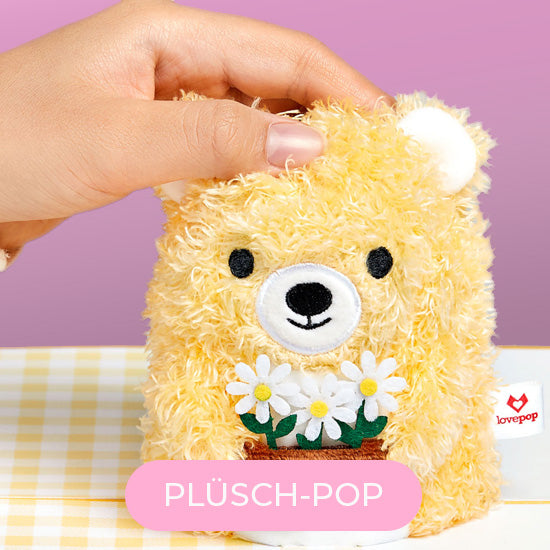 Plüsch-Pop 3D Pop-Up Karten. Flauschige Grußkarten mit Plüschfigur für jeden Anlass